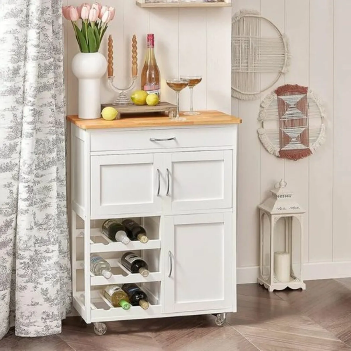 Trolley Kitchen Cabinet Kitchen Trolley with bottl - Image 1