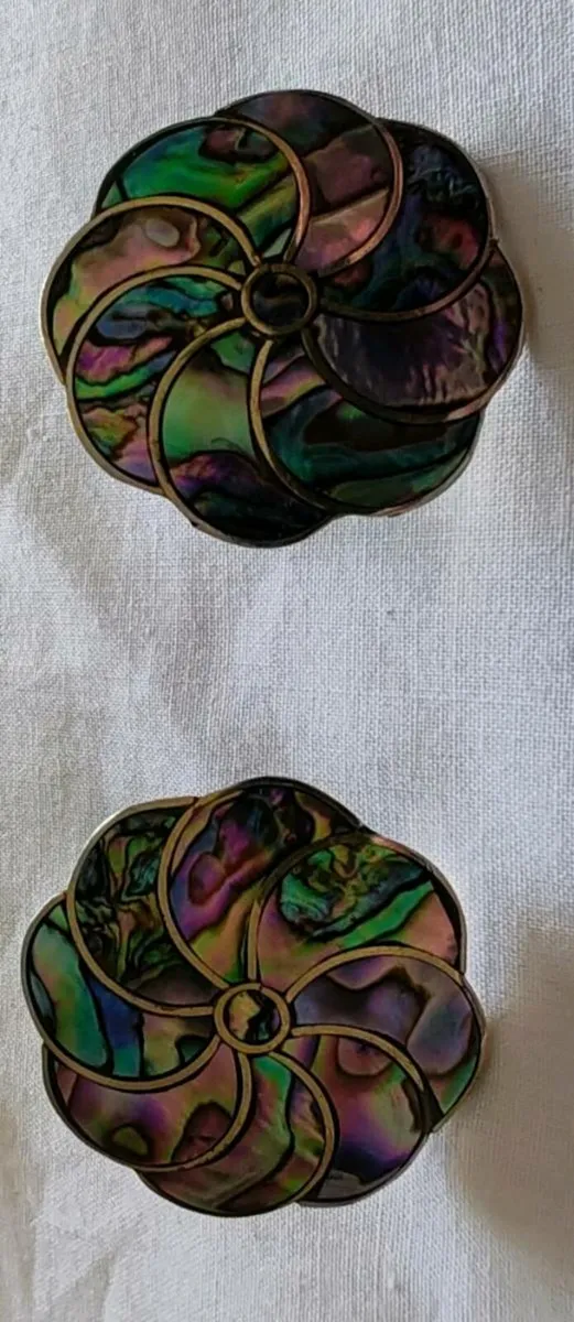 Vintage cloisonne clip on earrings - Image 3