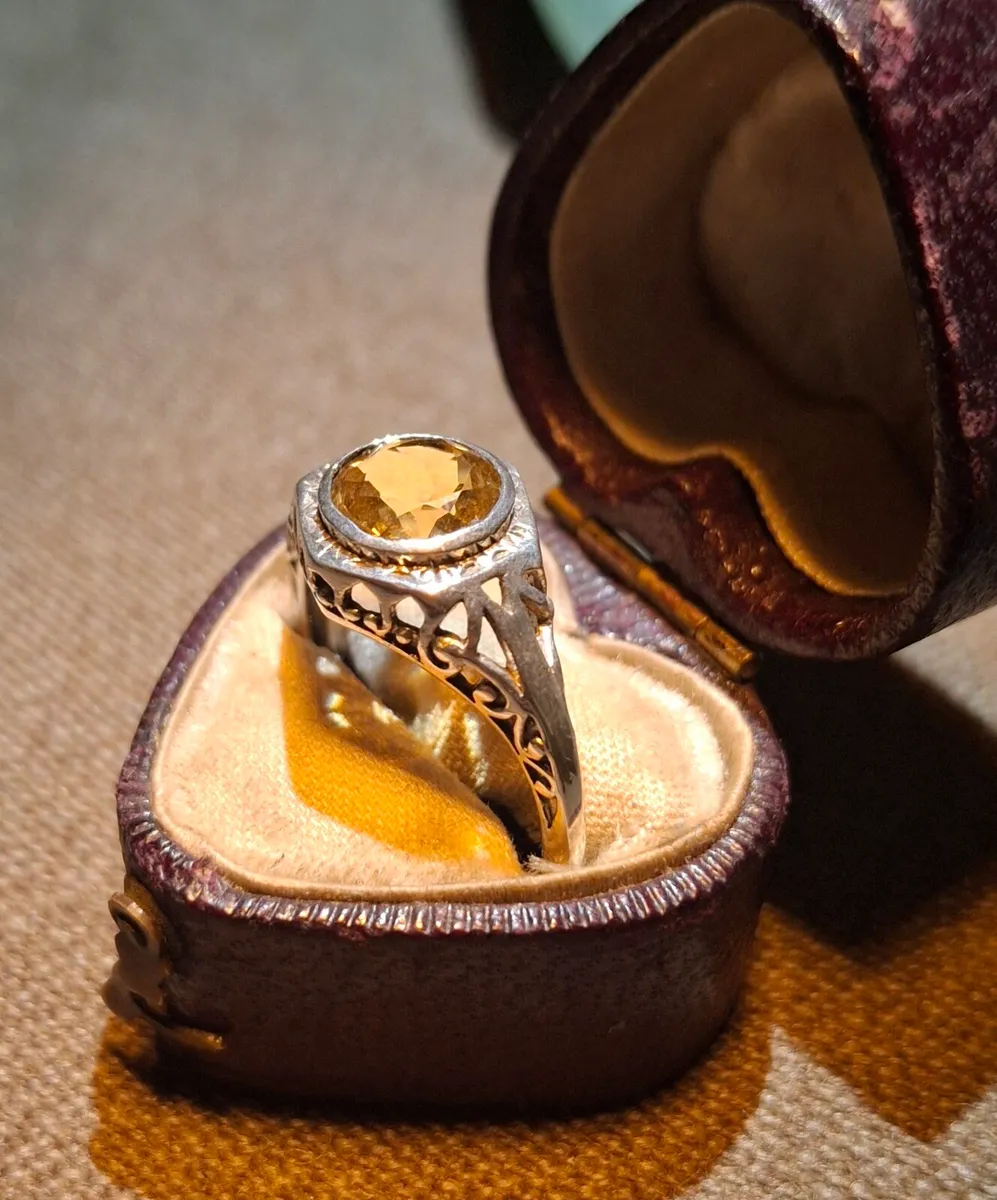 Sterling Silver 925 Citrine Ring - Image 3