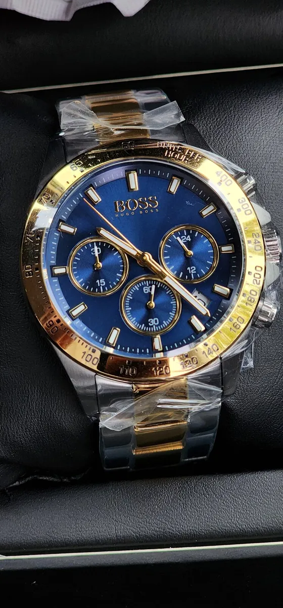 New Hugo Boss Watch – Blue Dial & Gold Finish - Image 1