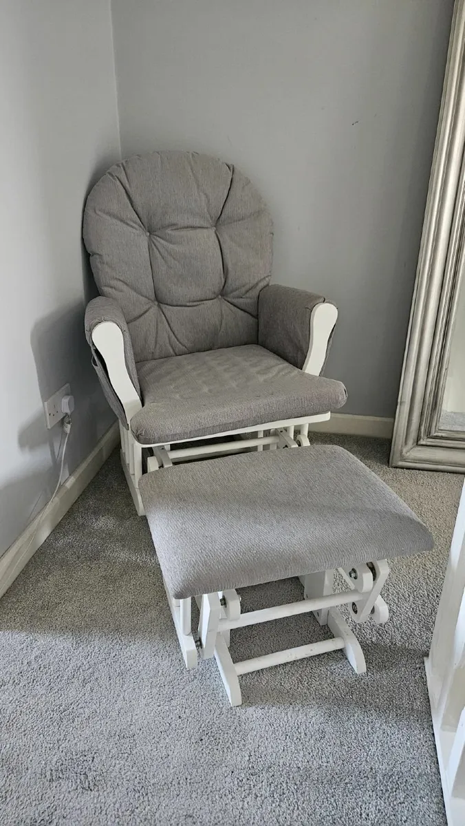 Nursing Rocking Chair Stool & Sleigh Cot - Image 1