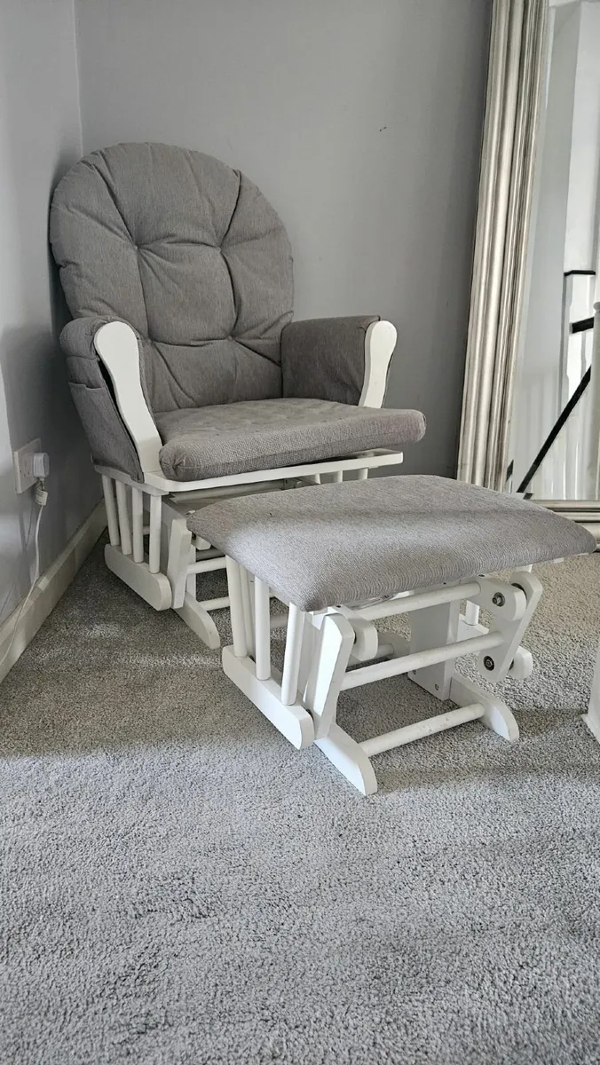 Nursing Rocking Chair Stool & Sleigh Cot - Image 2