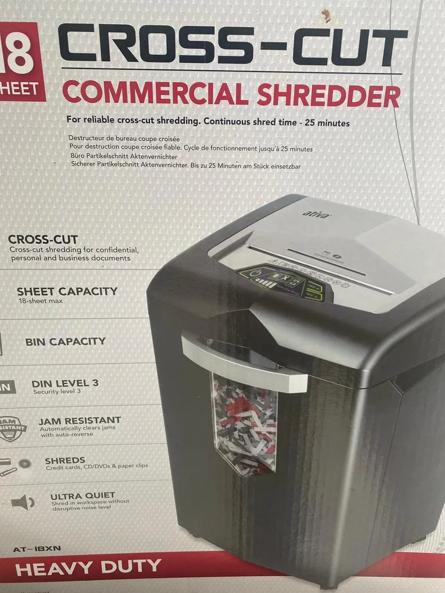 Activa 18 Sheet Cross-Cut Commercial Shredder - Image 2