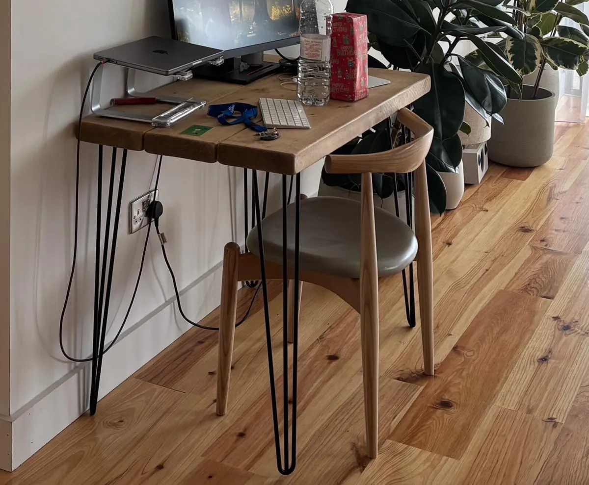 Solid Oak Wood Home Office Desk - Image 1