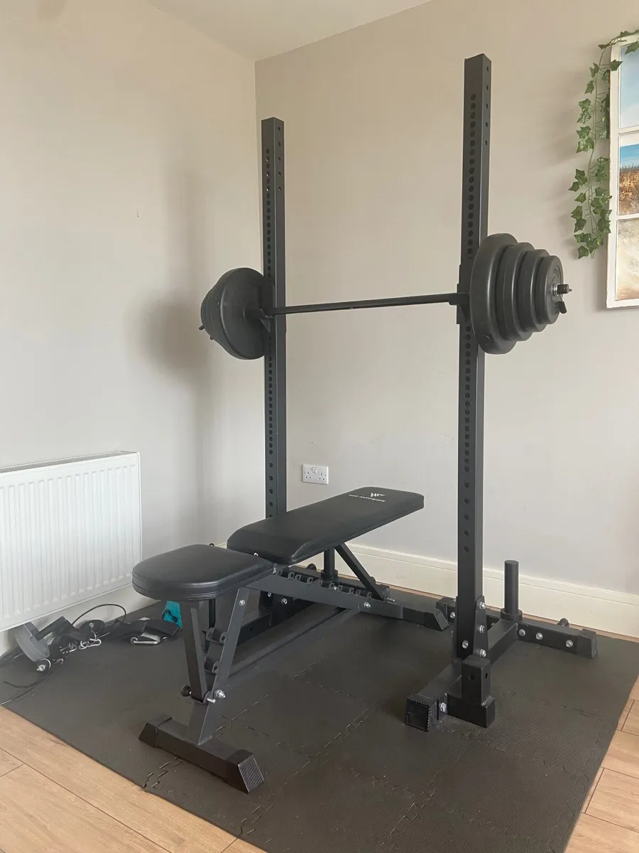Home Gym Equipment (Bench, Rack, Weights, Pulley) - Image 3