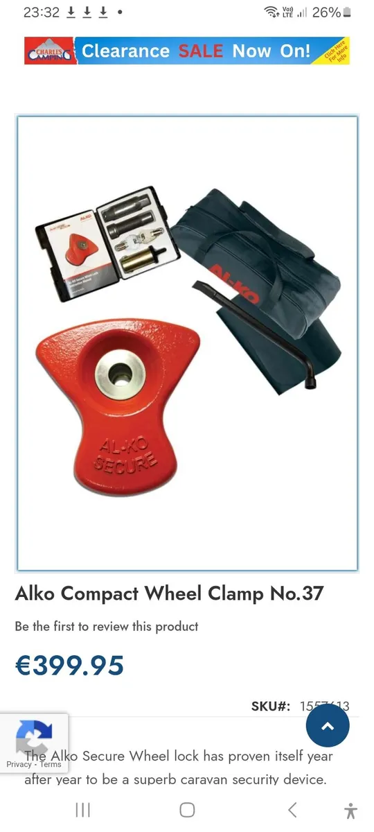 Alko Compact Wheel Clamp - Image 2