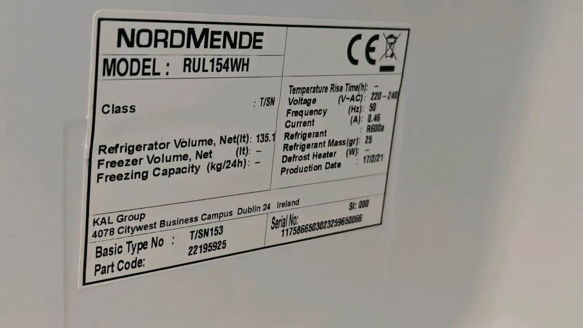 Nordmende RUL154WH 55cm Under Counter Fridge - Image 3