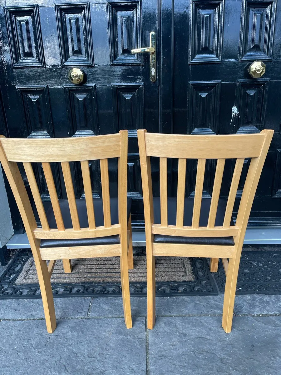 2 x Good Quality Leather Kitchen Dining Chairs - Image 2