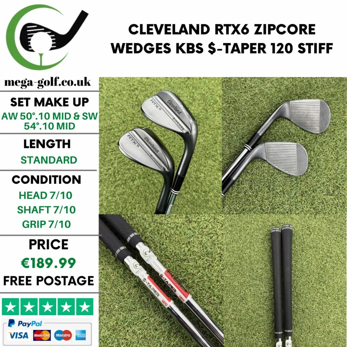 CLEVELAND RTX6 ZIPCORE WEDGES AW 50° & SW 54° - Image 1