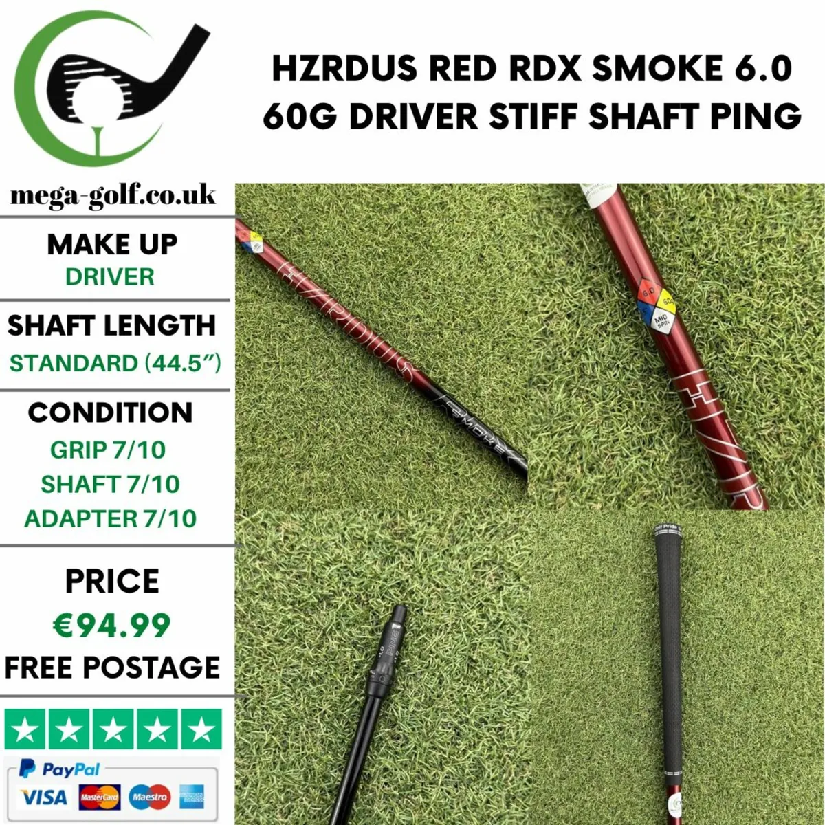 HZRDUS RED RDX SMOKE 6.0 60G DRIVER STIFF SHAFT - Image 1