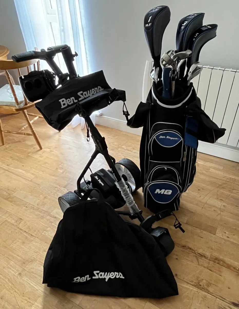 Golf clubs and cart - Image 2