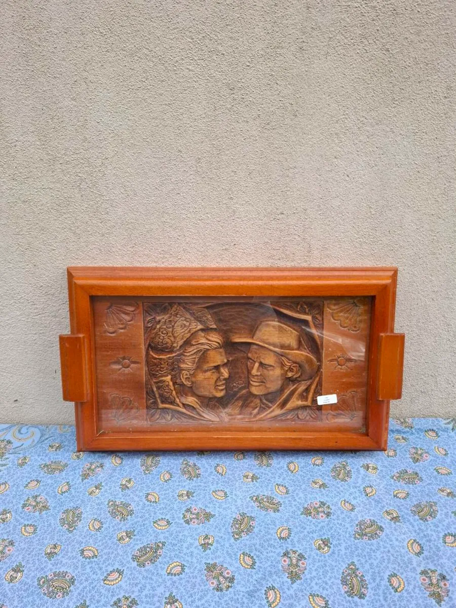 French engraved wood tray postage possible