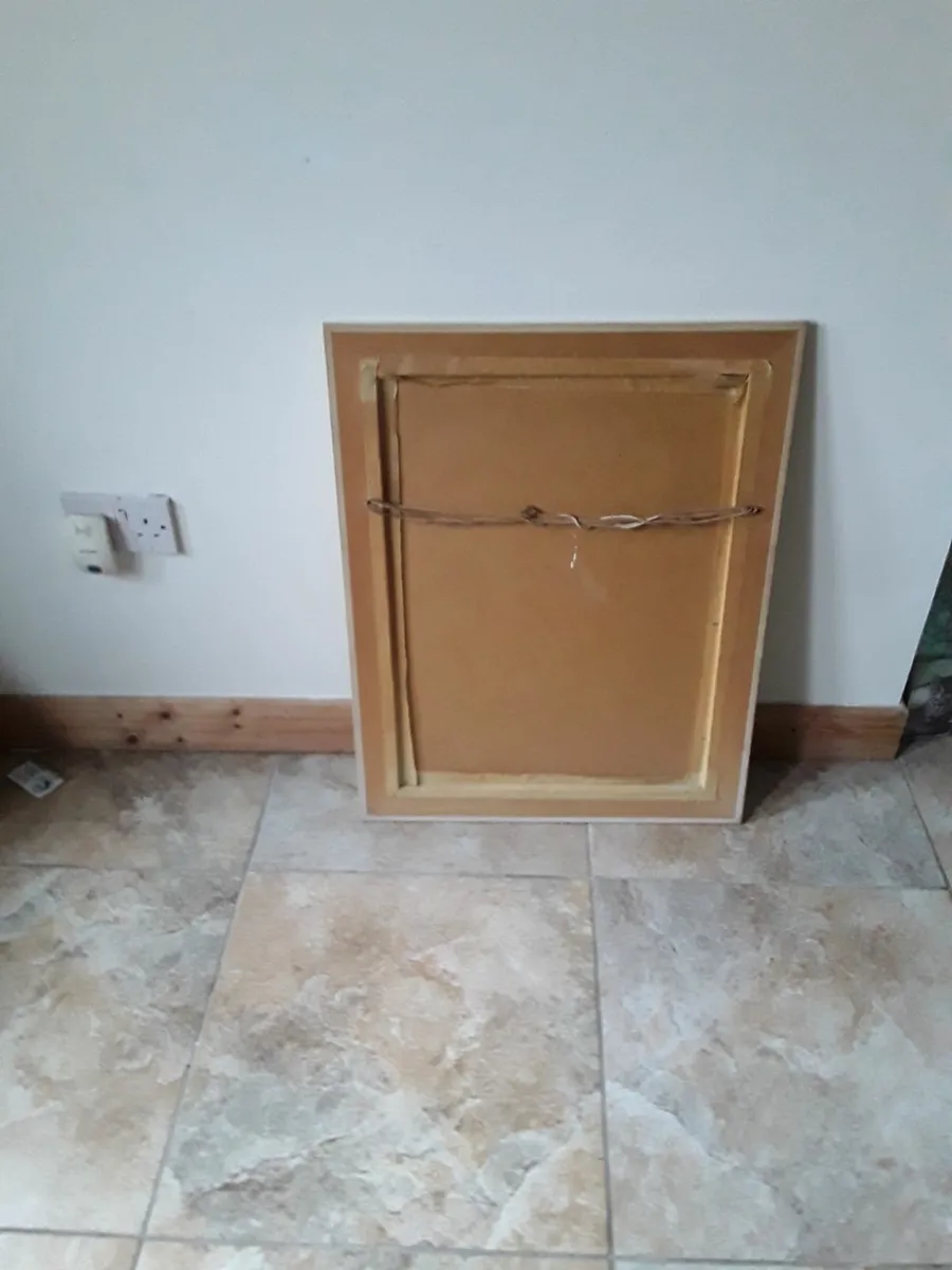 Very heavy large mirror cream colour rivet frame - Image 3