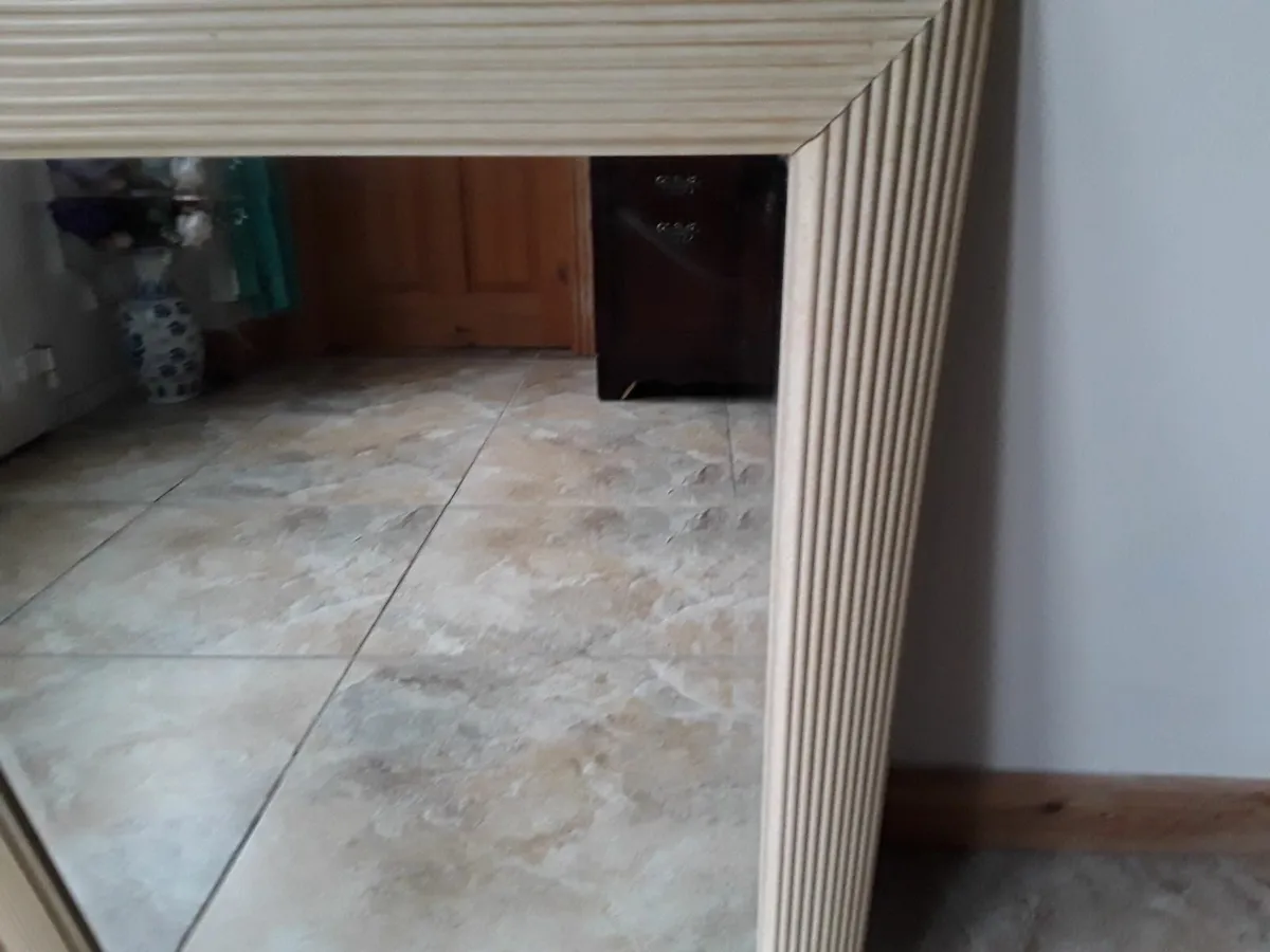 Very heavy large mirror cream colour rivet frame - Image 4