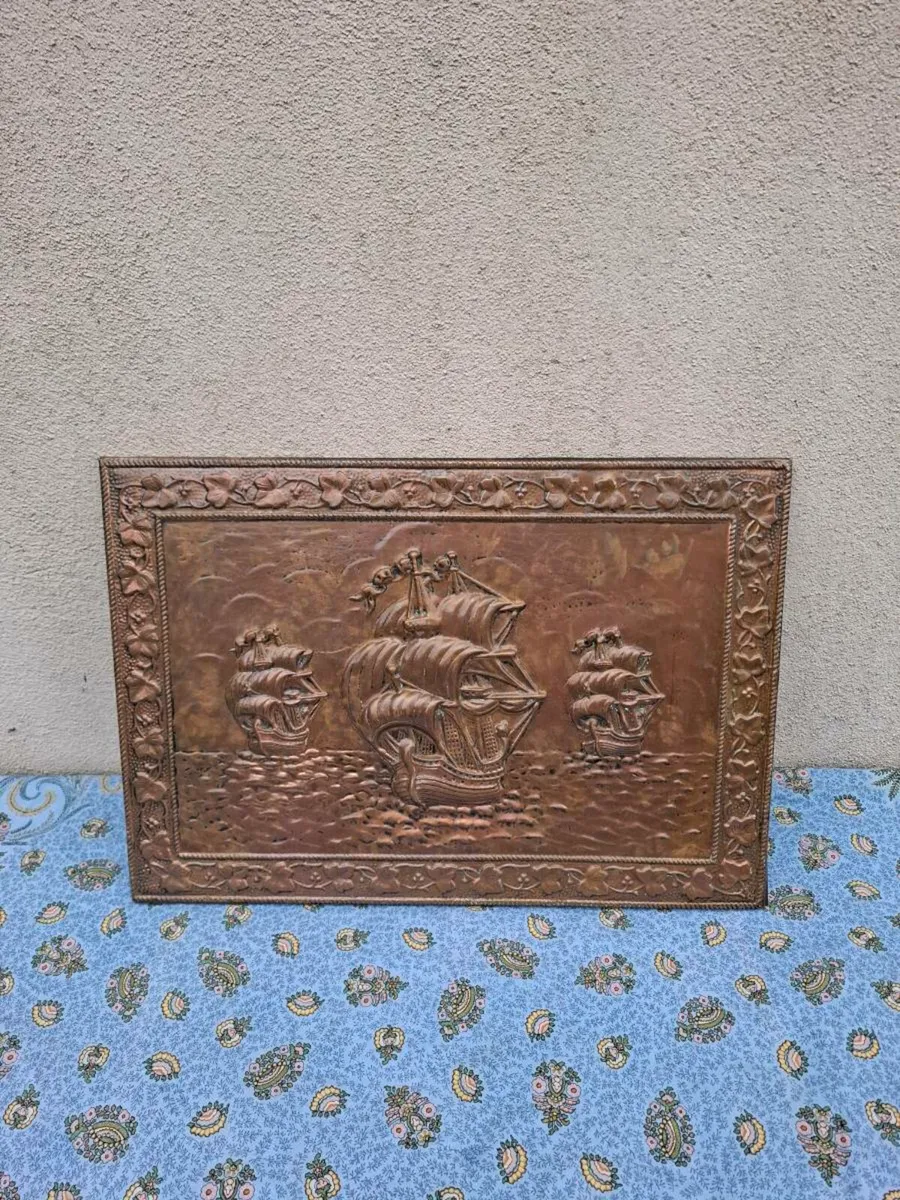 Boat antique copper frame postage possible