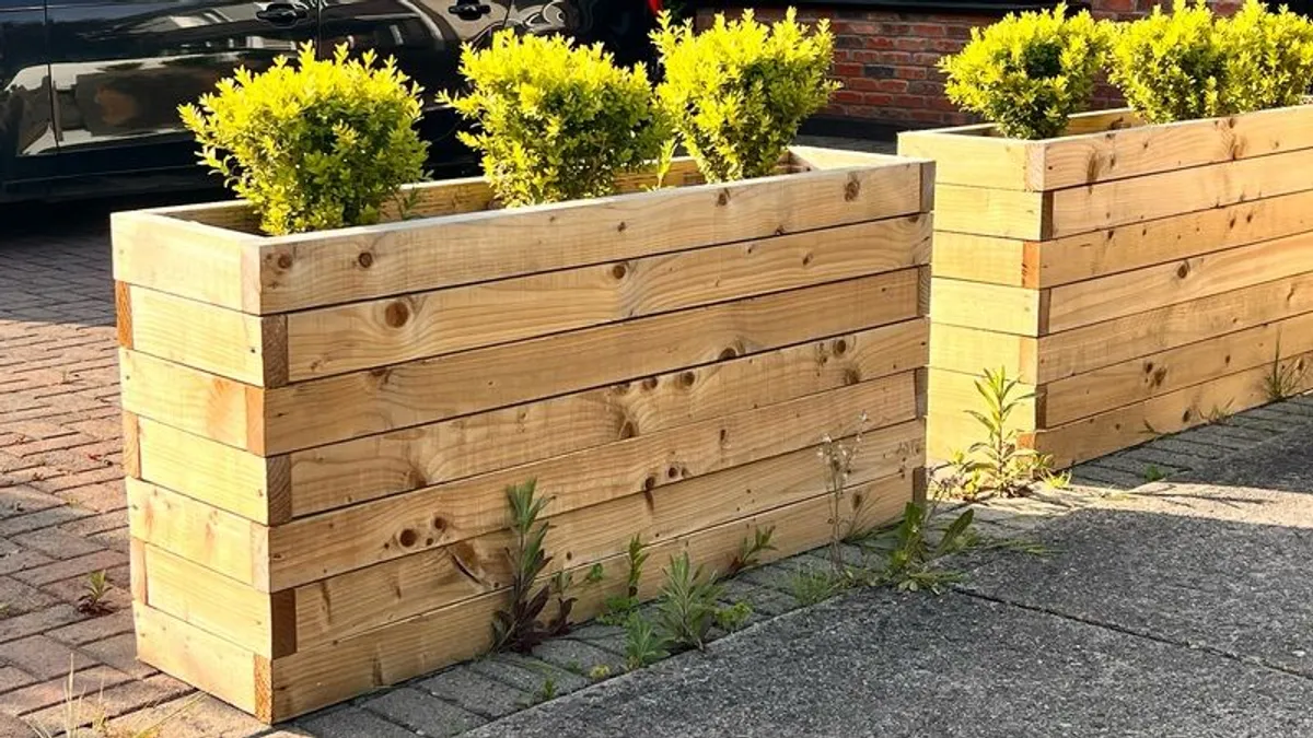 Raised garden bed, wooden planter. Durable from 4x2" timber - Image 1