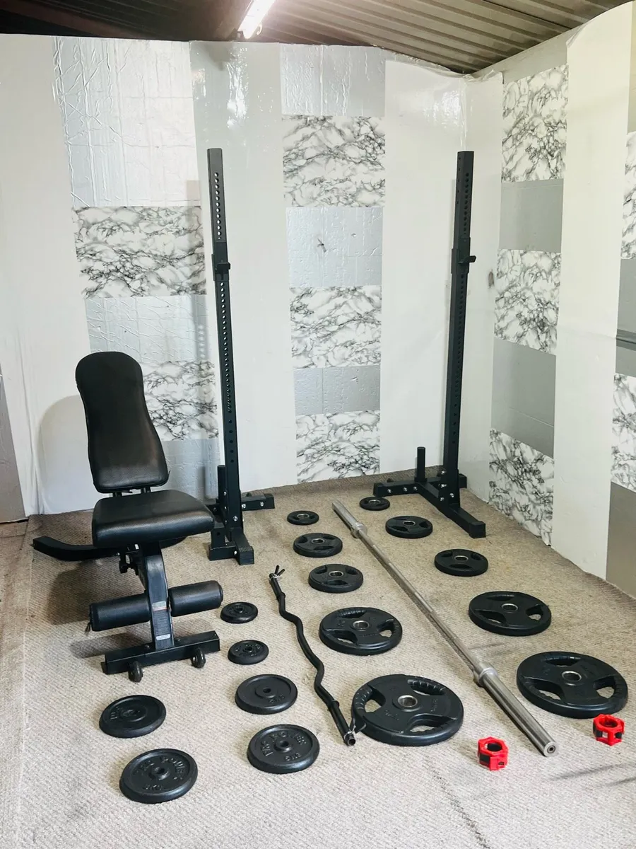 OLYMPIC WEIGHTS BARBELL RACK BENCH ETC - Image 3