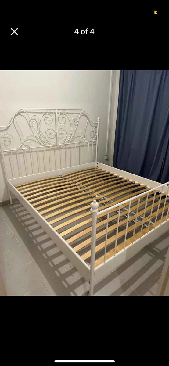 White double bed frame 4,6 ft - Image 1