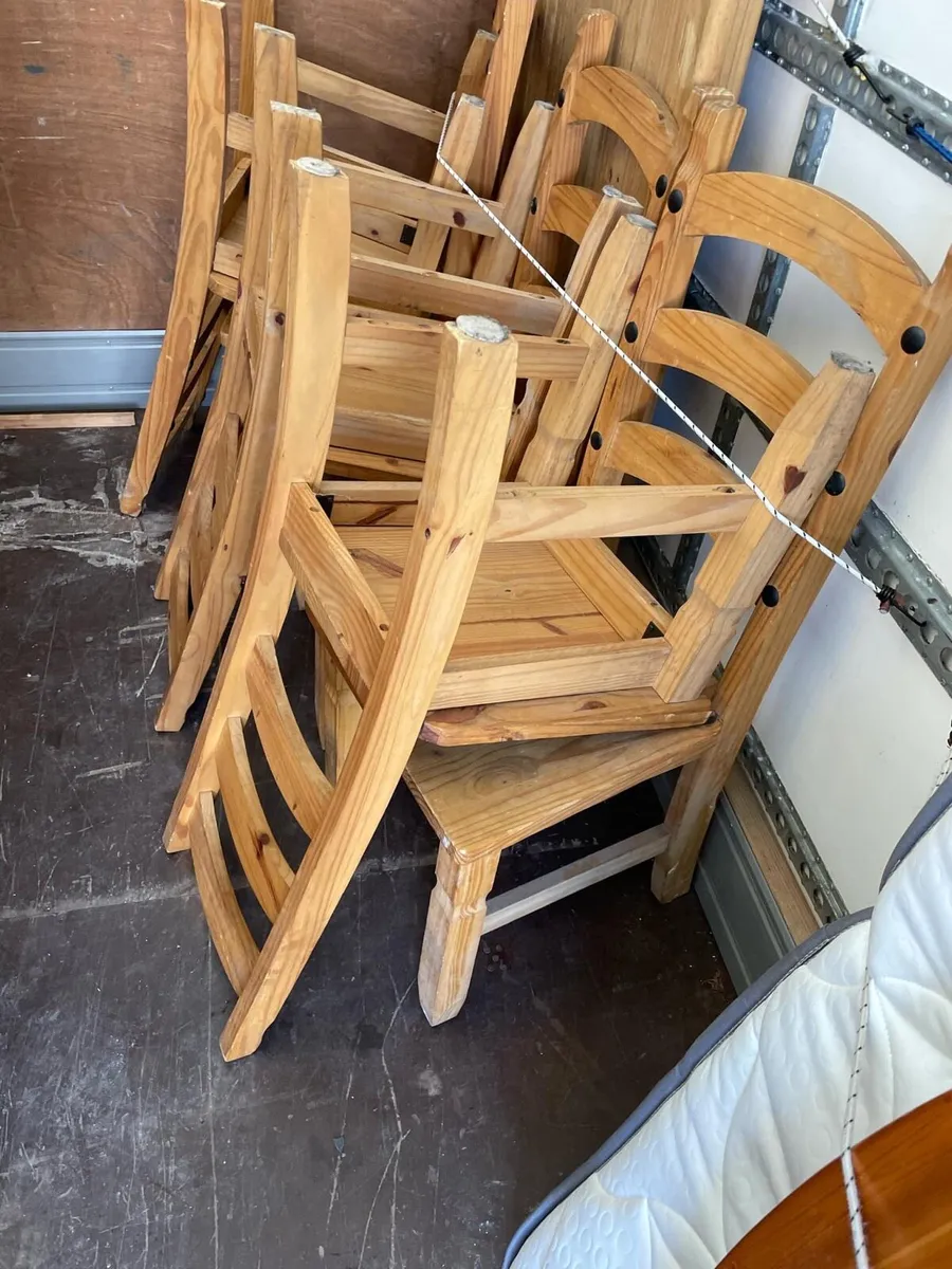 Mexican pine table and 6 chairs set - Image 3