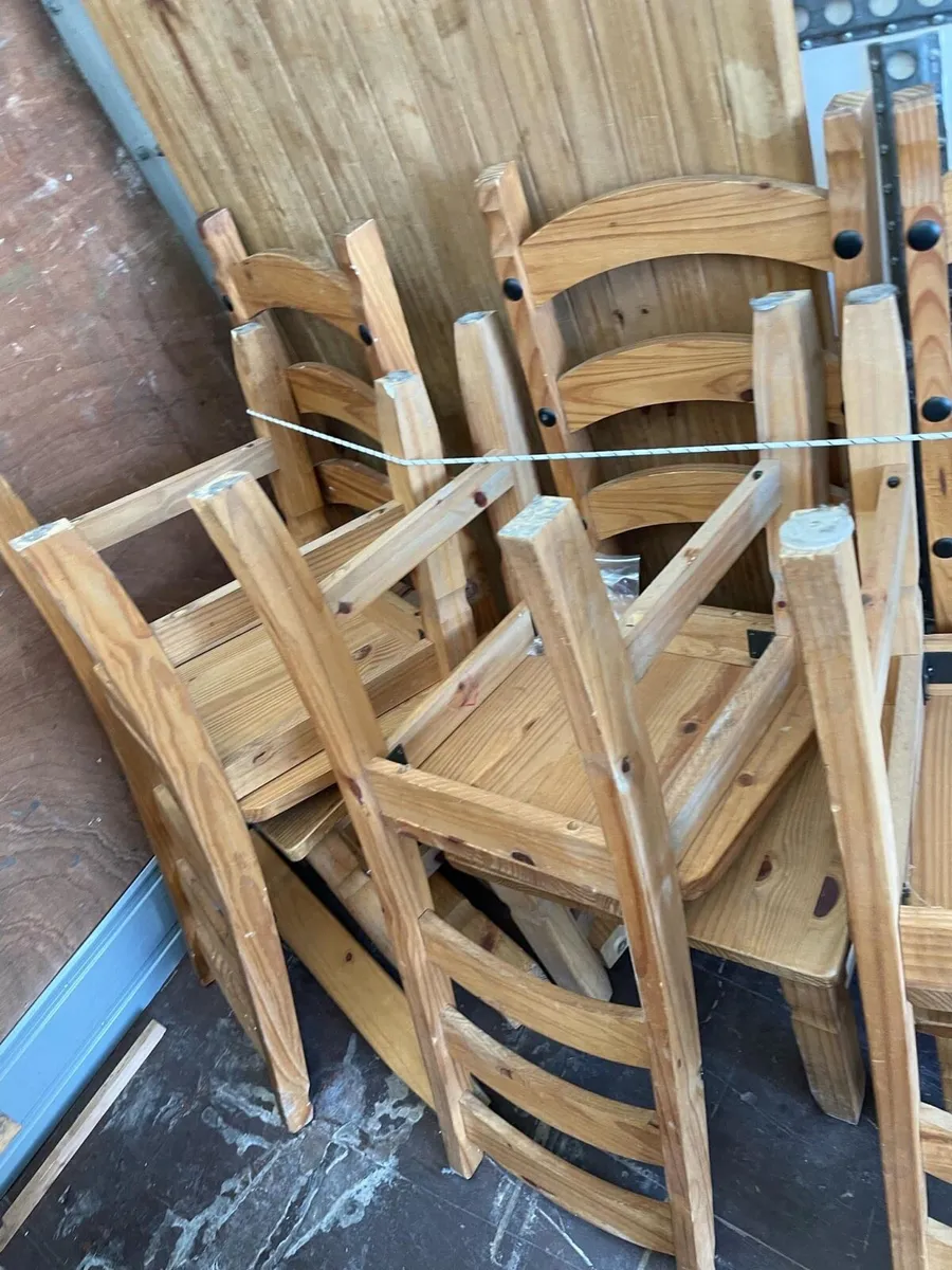 Mexican pine table and 6 chairs set - Image 4
