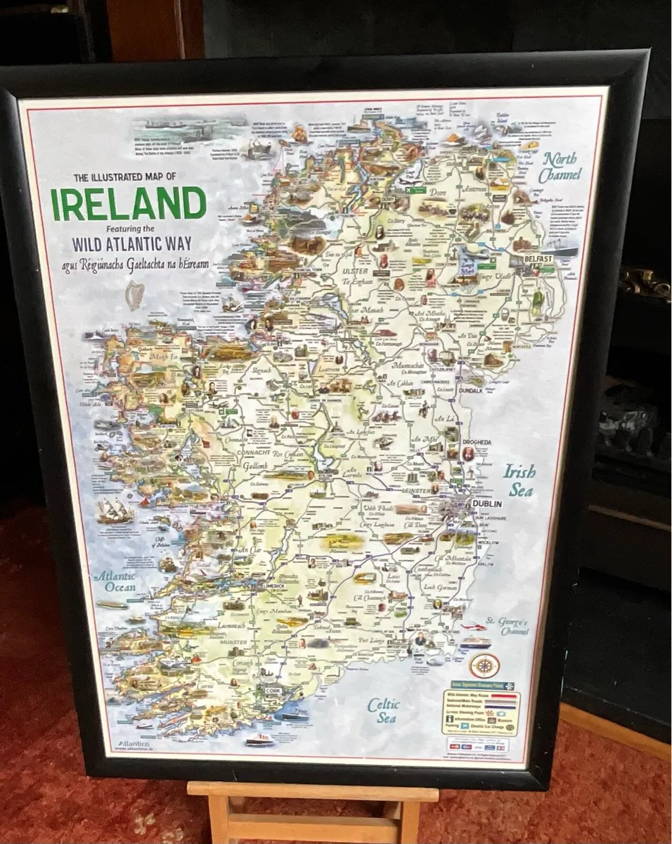 Framed Mop of Ireland, Showing Wild Atlantic Way - Image 1