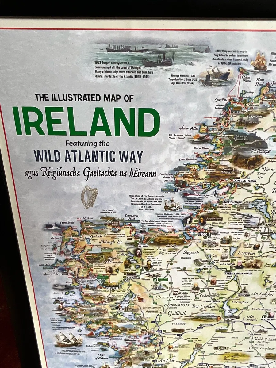 Framed Mop of Ireland, Showing Wild Atlantic Way - Image 2