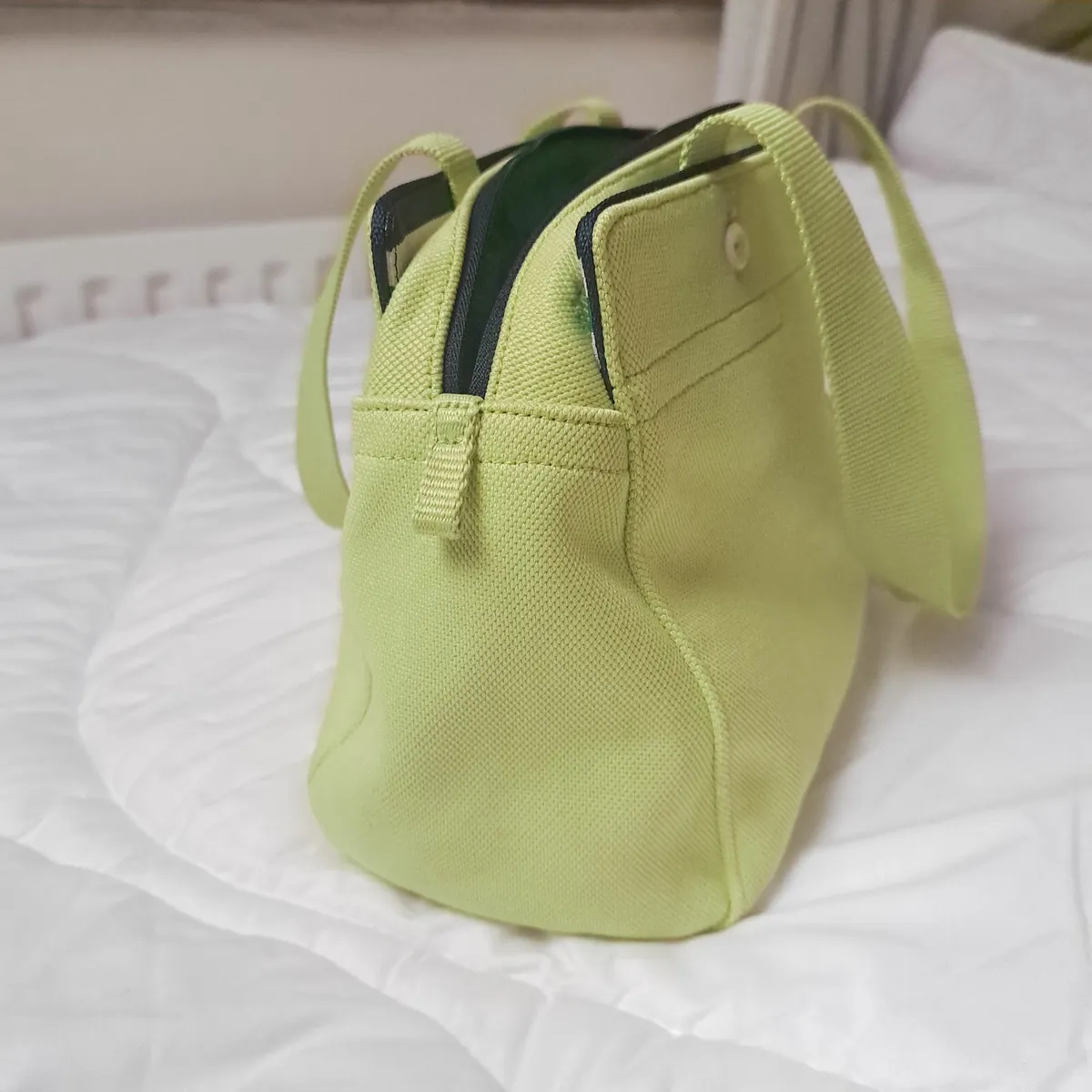 Lacoste Authentic Light Green Zip Mini Handbag - Image 3
