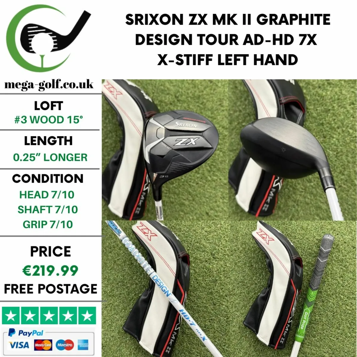 SRIXON ZX MK II #3 WOOD 15° / X-STIFF / LEFT HAND - Image 1