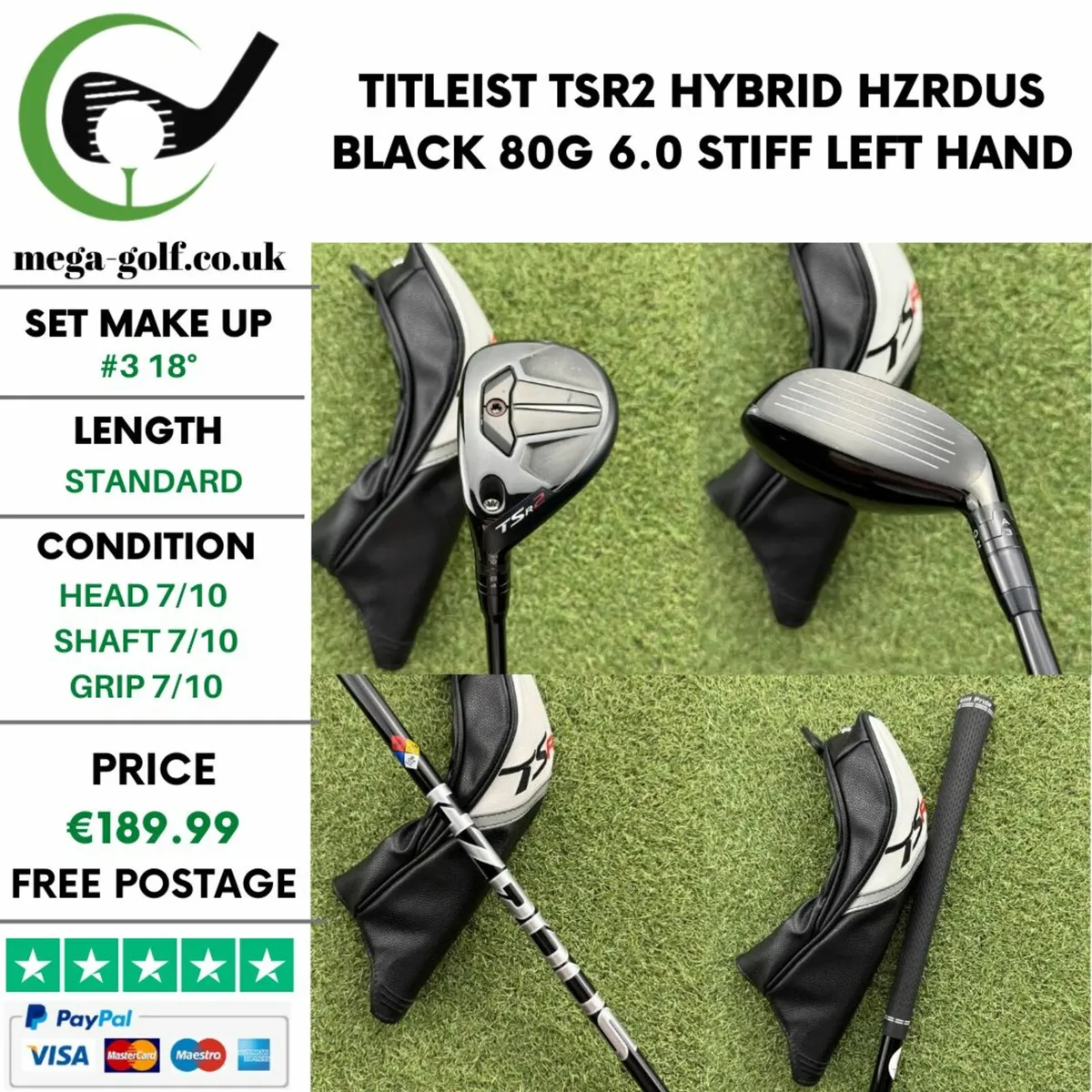 TITLEIST TSR2 HYBRID / #3 18° / STIFF / LEFT HAND - Image 1