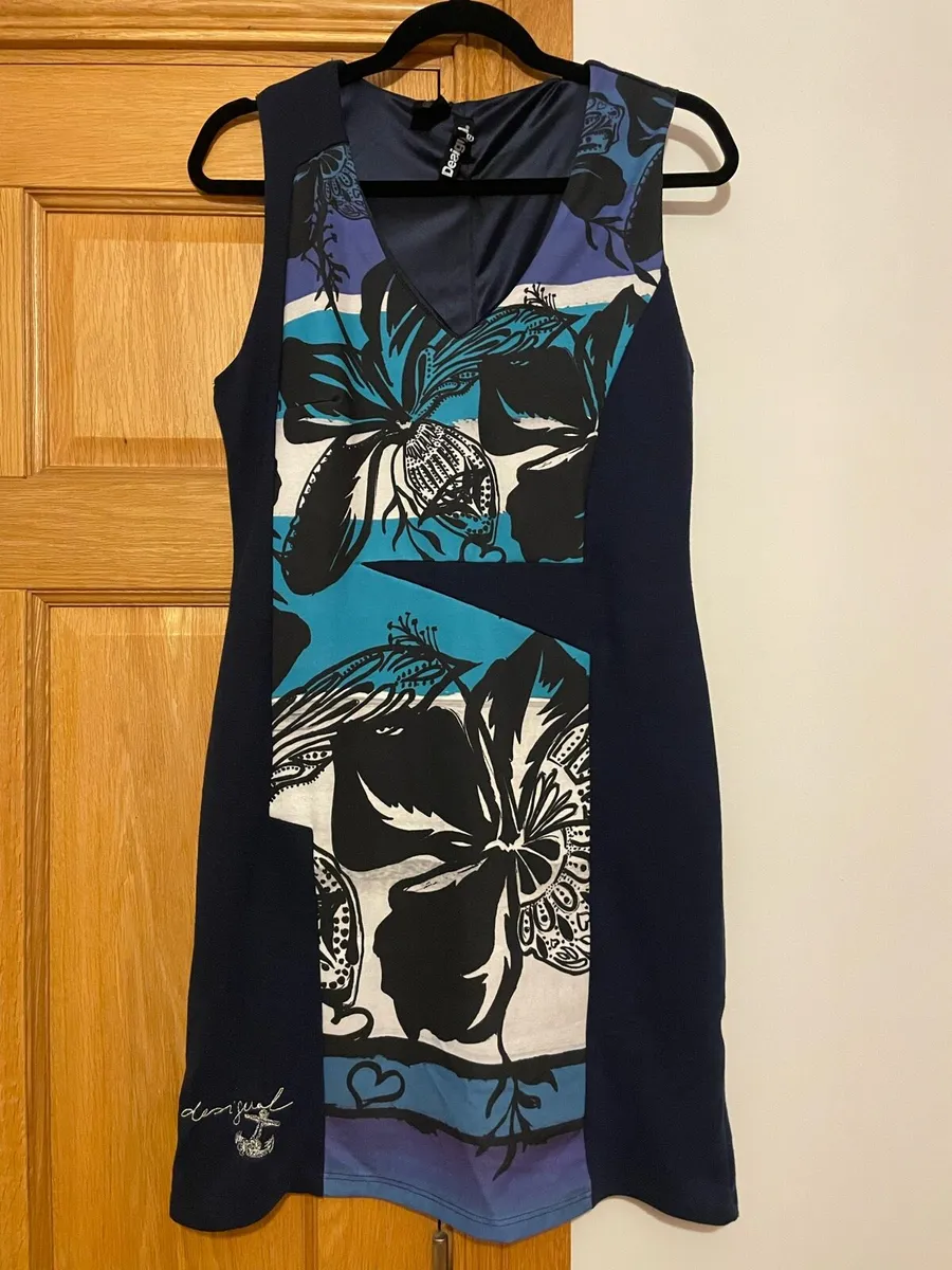 Desigual Sleeveless Dress Size L Blue - Image 1