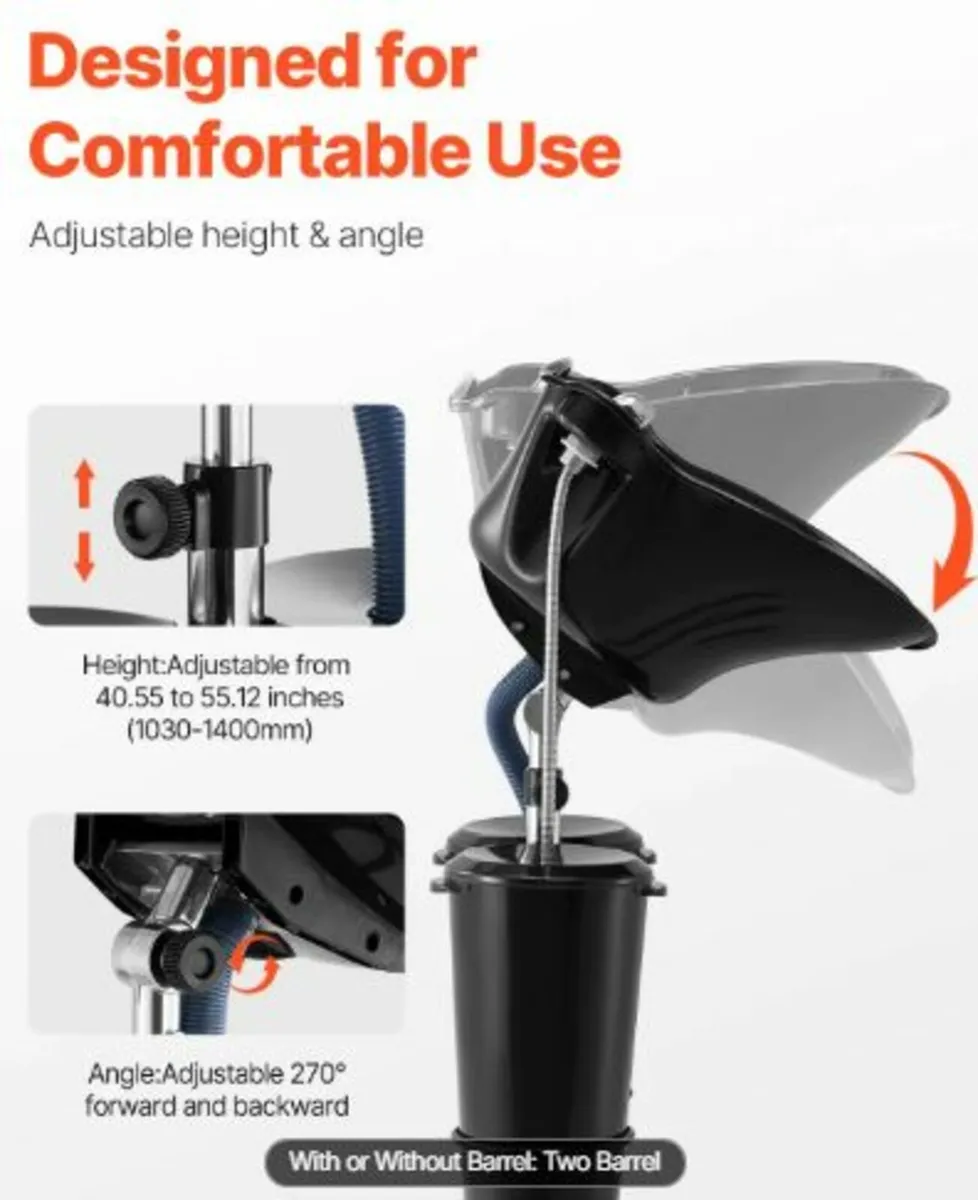 Portable Shampoo Bowl with Drain Hose 2 Buckets - Image 3