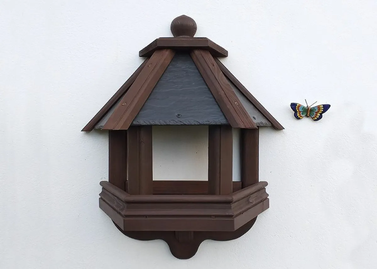 Bird feeder. Large Wall mounted. Slated Roof - Image 1