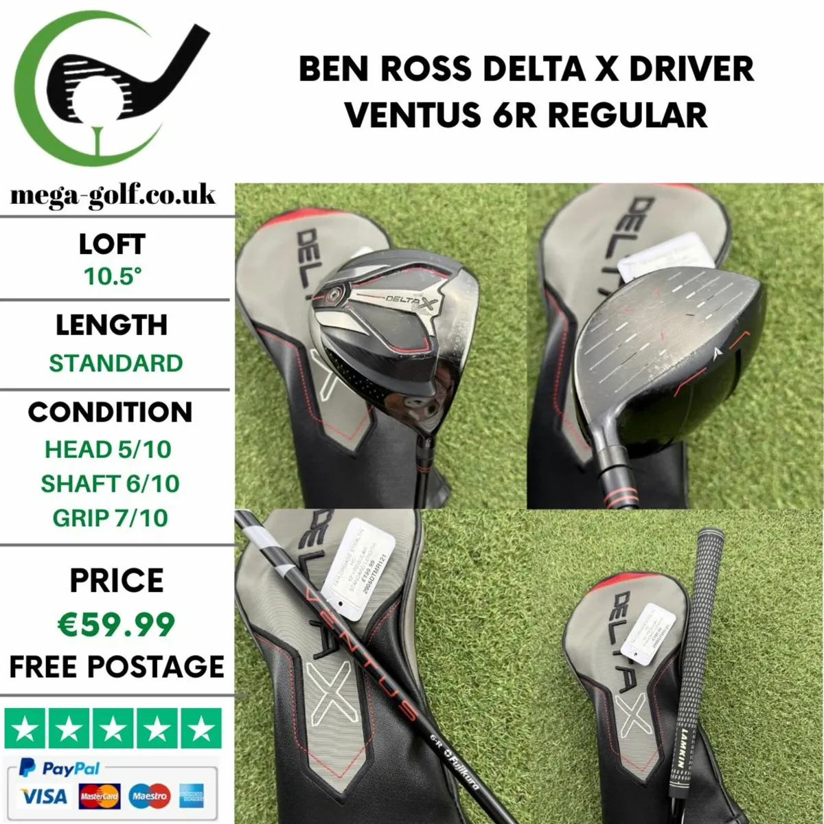BEN ROSS DELTA X DRIVER / 10.5° /VENTUS 6R REGULAR - Image 1