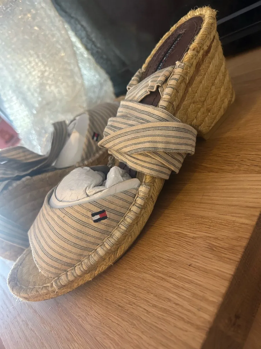 Tommy Hilfiger Wrap Espadrille Wedge Sandals - Image 1