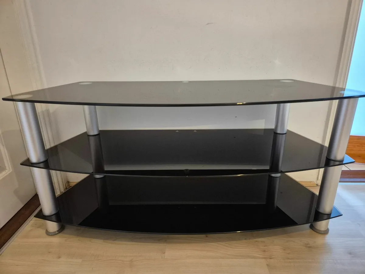 Black glass tv stand - Image 1