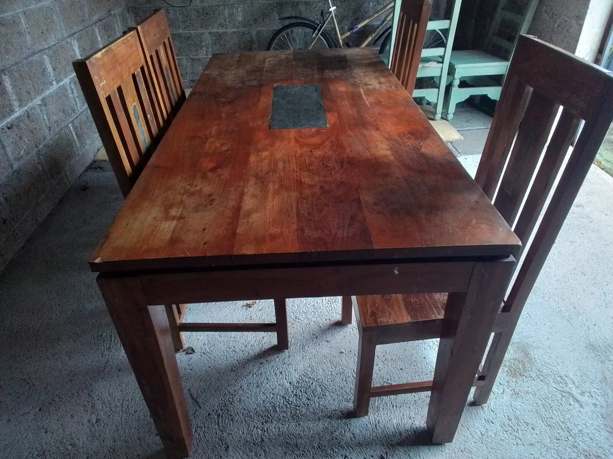 Heavy duty table and 4 chairs - Image 2