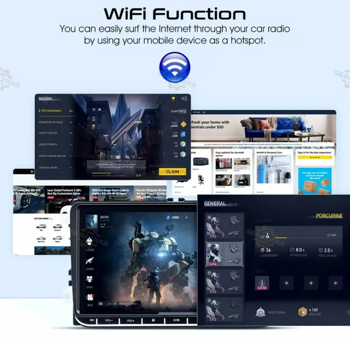 7" Stereo Radio Android Carplay GPS Touch Screen - Image 3