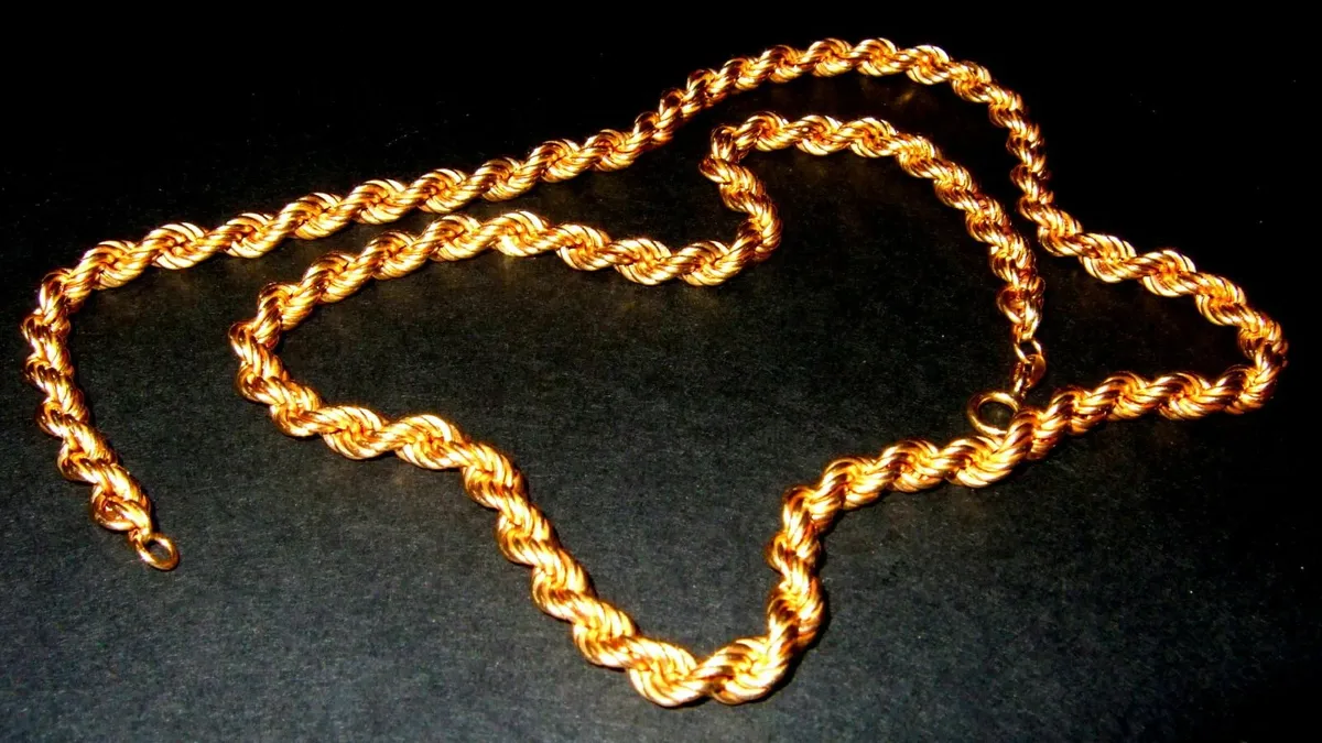 Vintage Hallmarked 20" 9ct Gold Unisex Rope Chain - Image 2