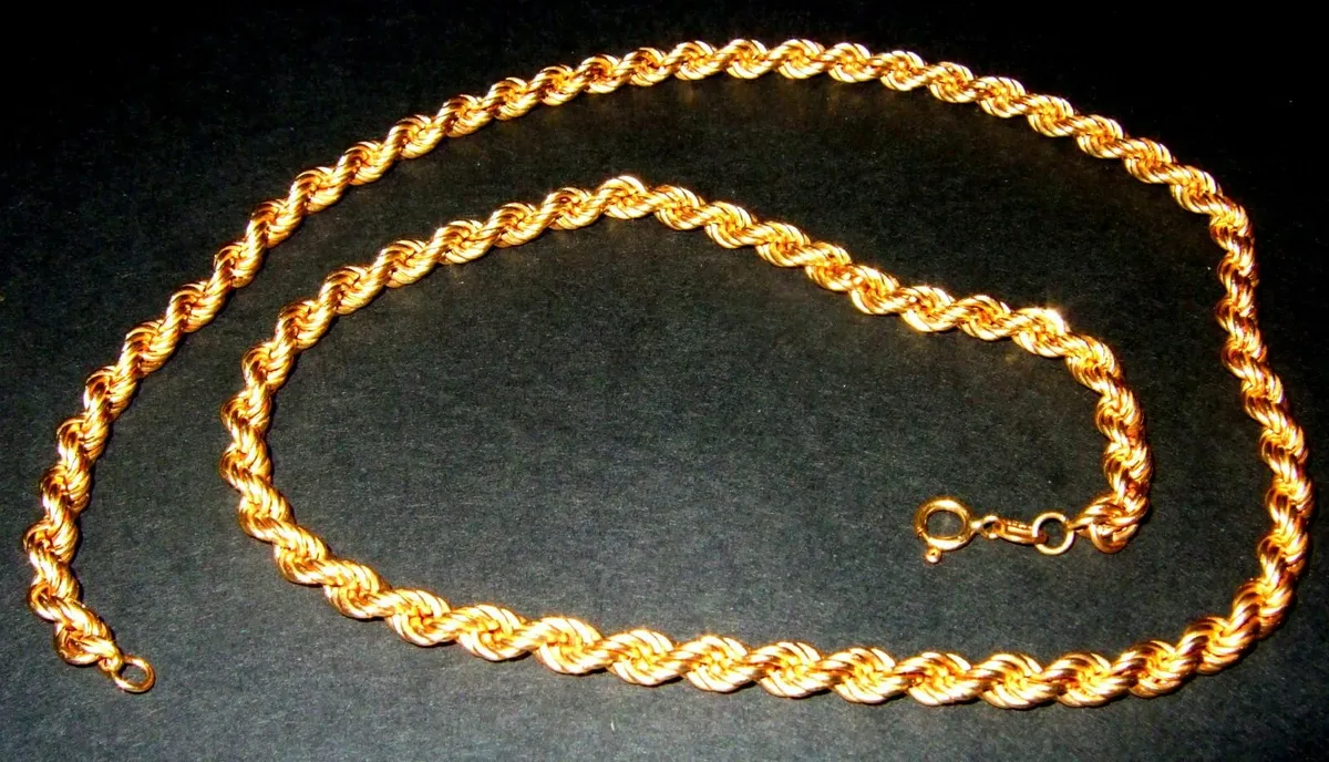 Vintage Hallmarked 20" 9ct Gold Unisex Rope Chain - Image 3