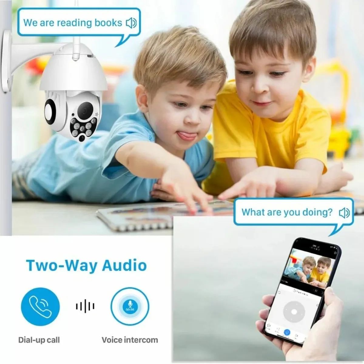Outdoor 2MP WiFi PTZ Camera with Audio & Night Vis - Image 2
