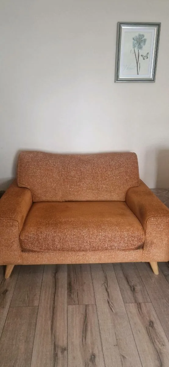 Orange Love Seat - Image 1