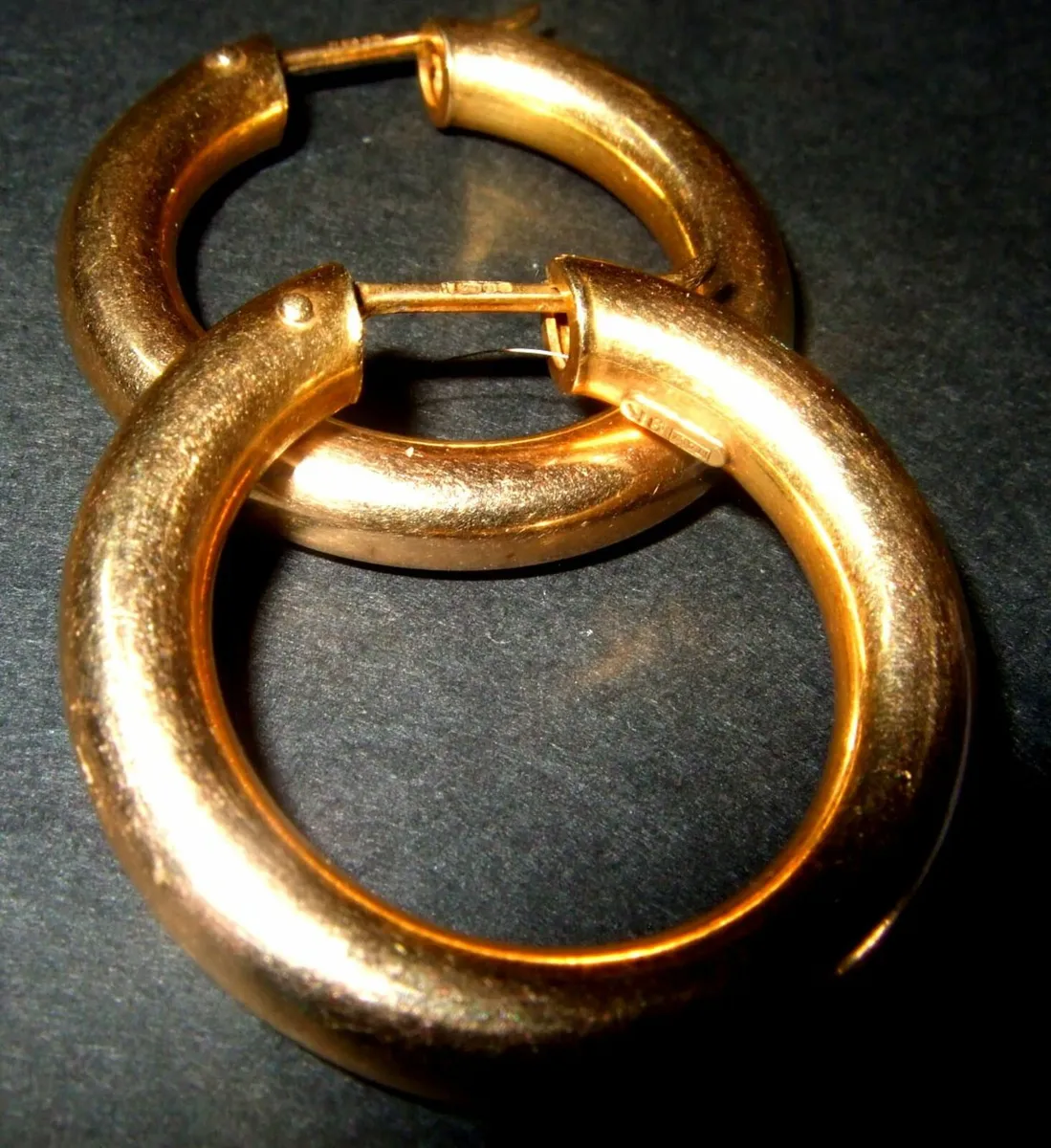 Vintage Hallmarked 9ct Gold Hoops - Image 1