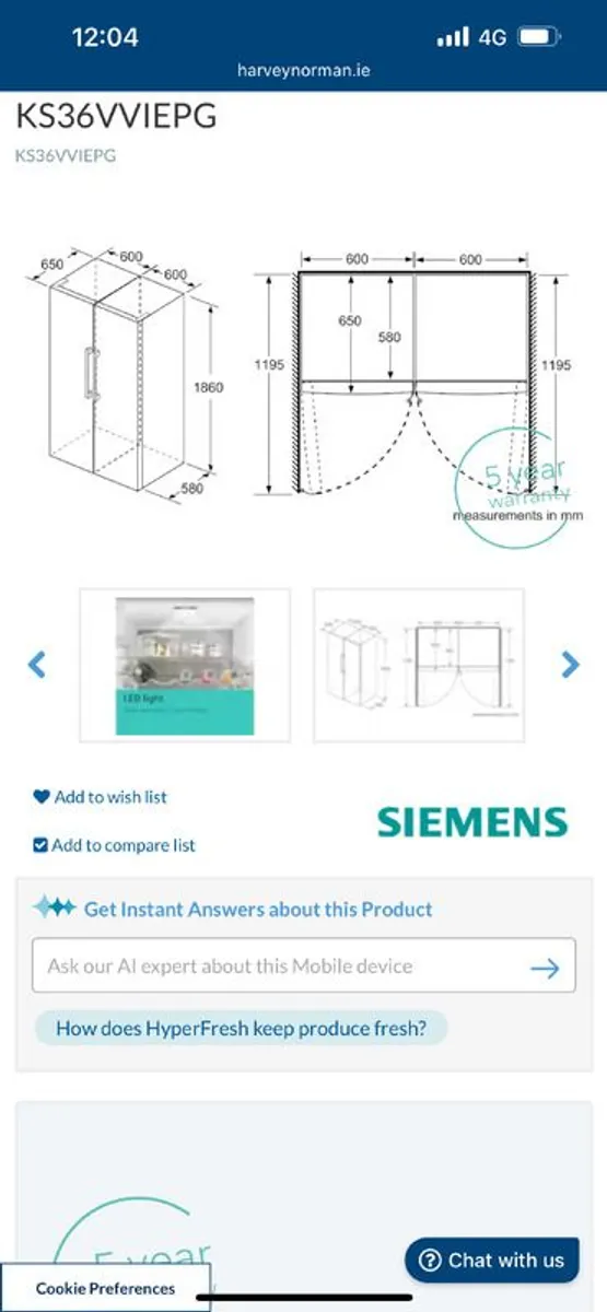 Siemens Larder Fridge - Image 1
