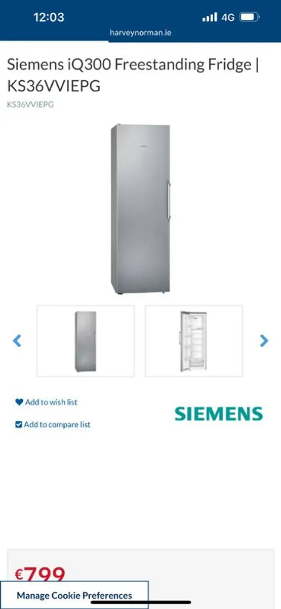 Siemens Larder Fridge - Image 3