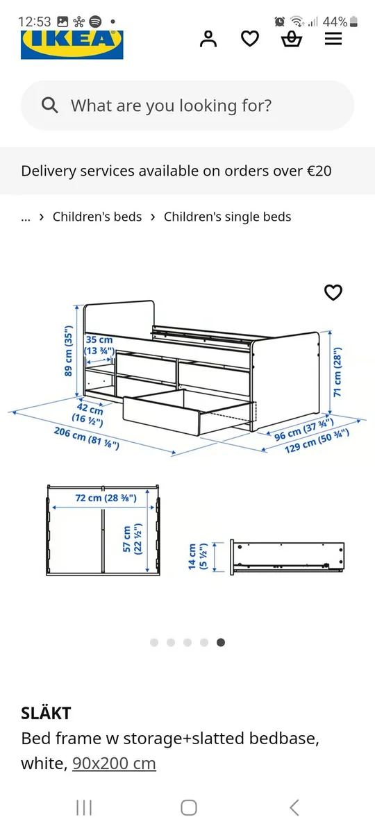 2 x Slakt ikea beds single - Image 3