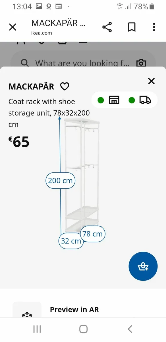 Furniture. Coat Rack With Shoe Storage Unit. - Image 2