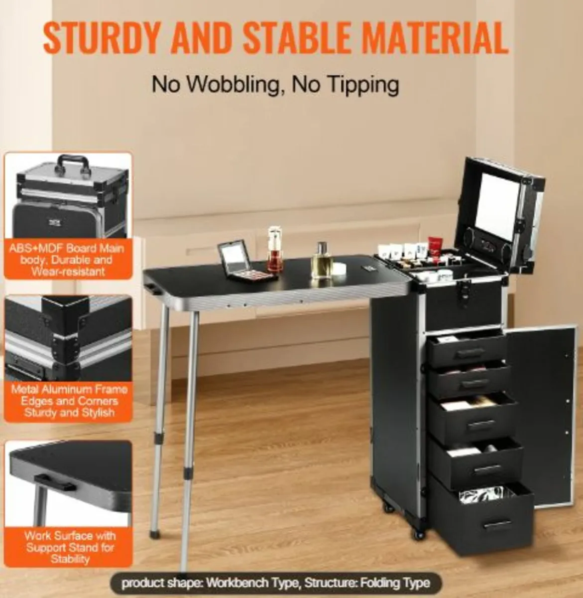 Professional Makeup Train Case Aluminum Cosmetic - Image 4