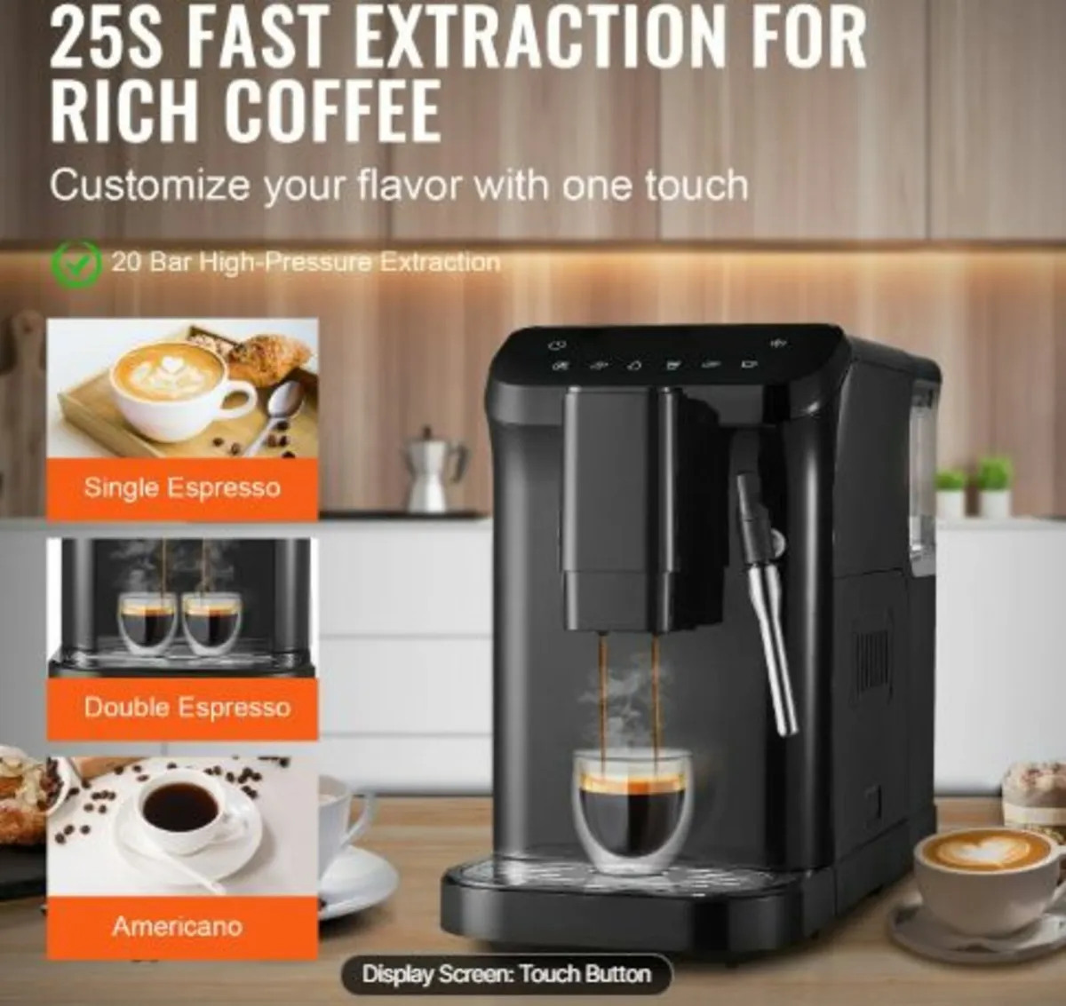 Automatic Espresso Machine 20Bar w/ Frother Steam - Image 2