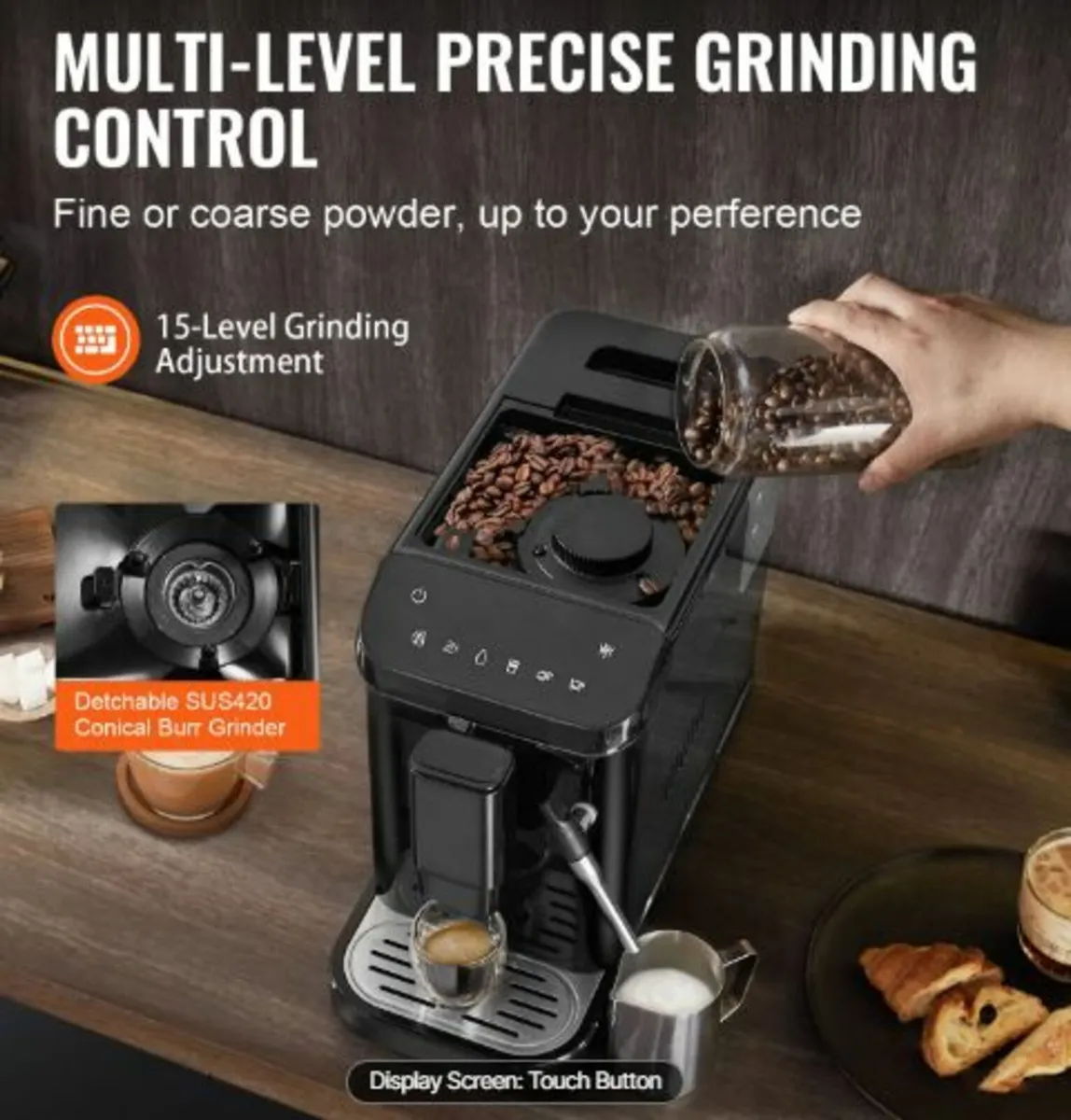 Automatic Espresso Machine 20Bar w/ Frother Steam - Image 3