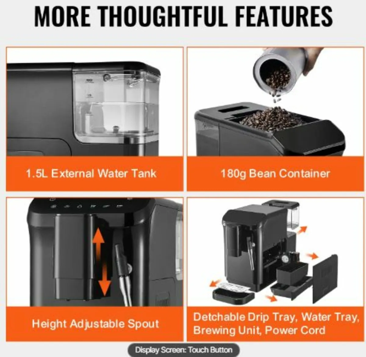 Automatic Espresso Machine 20Bar w/ Frother Steam - Image 4
